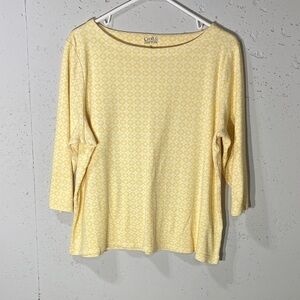 Croft & Barrow Women's Light Yellow Long Sleeve Top